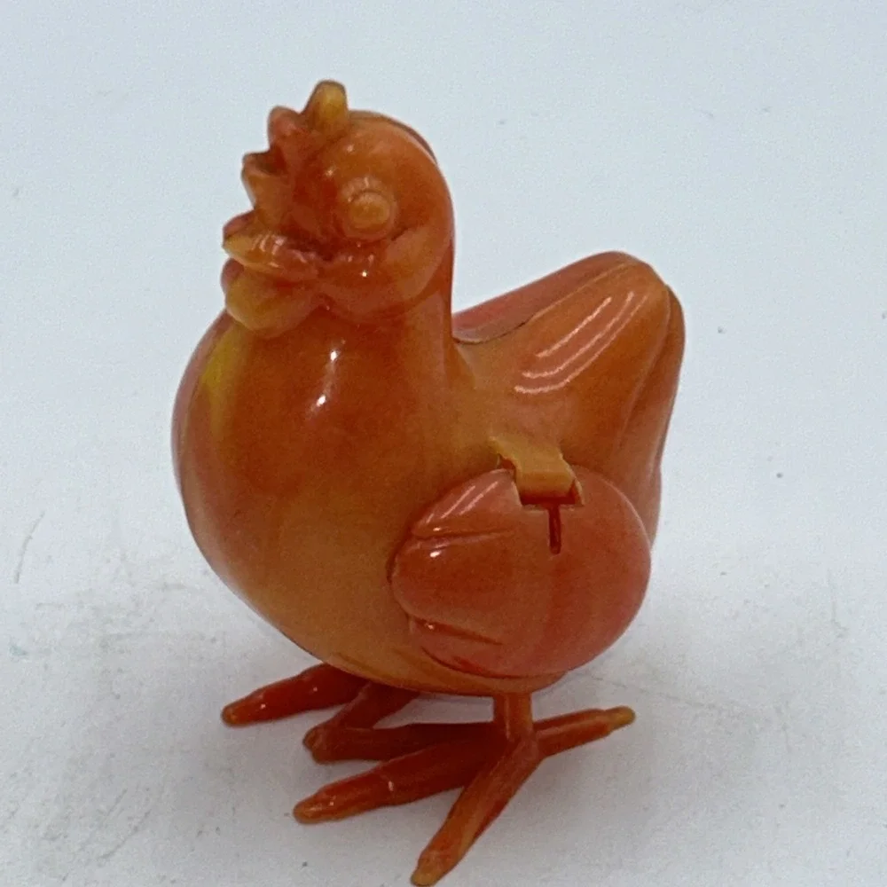 Busy Biddy Hen Toy Chicken Novelty Vintage Marvin Glass Lays Marble Eggs